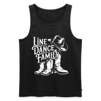 Line Dance Family Boots - Men's Premium Organic Tank Top - black - Front - AI Model Male 178 light (178cm)