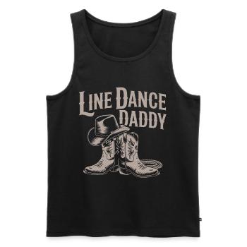 Line Dance Daddy Cowboy Boots - Männer Premium Bio Tank Top - Schwarz - Vorne - AI Model Male 178 light (178cm)