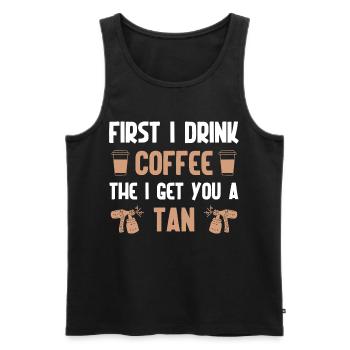 Spray Tanning Artist Oil Professional Kit Spray - Männer Premium Bio Tank Top - Schwarz - Vorne - AI Model Male 178 light (178cm)
