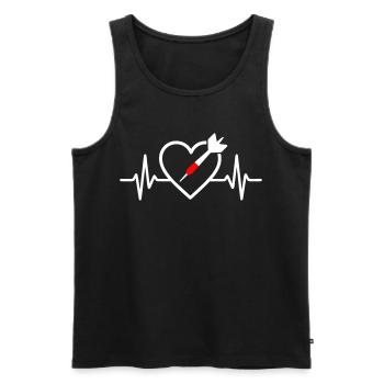 Herzpfeile – Leidenschaft und Präzision - Männer Premium Bio Tank Top - Schwarz - Vorne - AI Model Male 178 light (178cm)