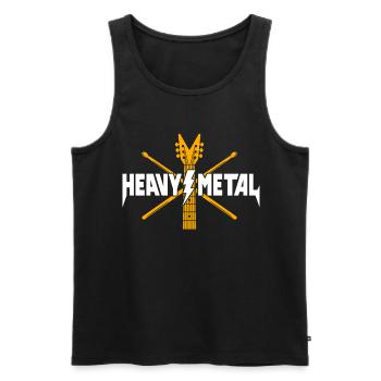 Heavy Metal Guitar Logo - Men's Premium Organic Tank Top - black - Front - Michal (187cm)