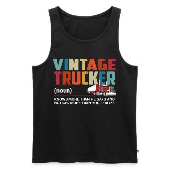 Truck Driver - Men's Premium Organic Tank Top - black - Front - Michal (187cm)