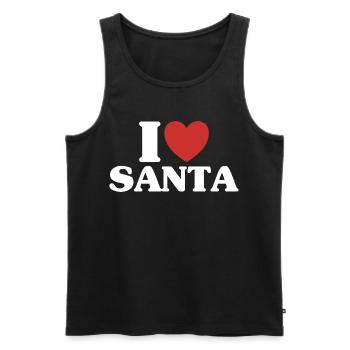 Noël Xmas Santa Père Noël Joyeux Noël Cadeau Noël - Débardeur bio Premium Homme - noir - Devant - Michal (187cm)