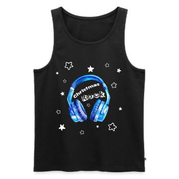 Kopfhörer Weihnachten Musik Christmas Rock - Männer Premium Bio Tank Top - Schwarz - Vorne - Michal (187cm)