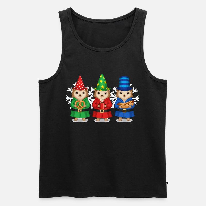 Igel Merry Christmas Weihnachten Cooler - Männer Premium Bio Tank Top - Schwarz