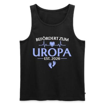 Befördert zum Uropa 2026 Babyparty - Männer Premium Bio Tank Top - Schwarz - Vorne - AI Model Male 178 light (178cm)