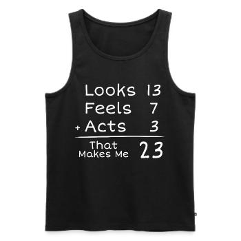 23 Jahre Jubiläum Humorvoll | 23. Jubiläum - Männer Premium Bio Tank Top - Schwarz - Vorne - Michal (187cm)