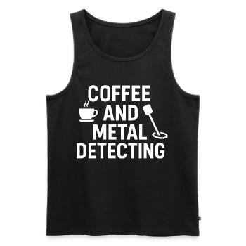 Aventure de café et de détection de métaux - Débardeur bio Premium Homme - noir - Devant - Michal (187cm)