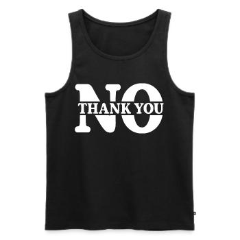 No Thank You - Männer Premium Bio Tank Top - Schwarz - Vorne - AI Model Male 178 light (178cm)