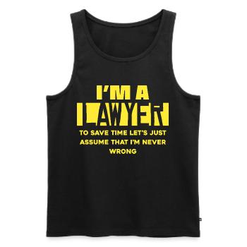 Ich bin Anwalt – Zeit sparen Spruch - Männer Premium Bio Tank Top - Schwarz - Vorne - Michal (187cm)