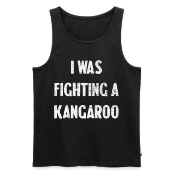 Ich War Im Kampf Gegen Ein Känguru - Männer Premium Bio Tank Top - Schwarz - Vorne - AI Model Male 178 light (178cm)