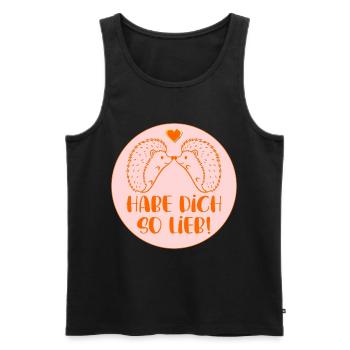Igel - Habe Dich so lieb - Männer Premium Bio Tank Top - Schwarz - Vorne - AI Model Male 178 light (178cm)
