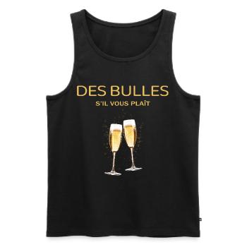 Apéro humour des bulles s'il vous plait - Débardeur bio Premium Homme - noir - Devant - AI Model Male 178 light (178cm)