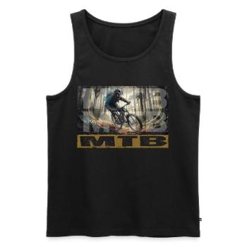 MTB - Men's Premium Organic Tank Top - black - Front - AI Model Male 178 light (178cm)