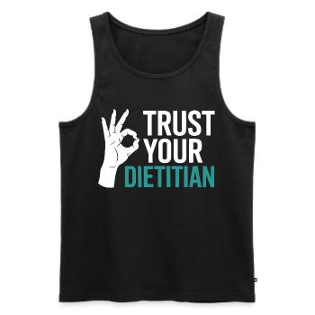 Registered Dietitian Certified Nutrition Counselor - Men's Premium Organic Tank Top - black - Front - AI Model Male 178 light (178cm)