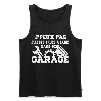 Ich kann nicht Garagenhumor DIY machen - Männer Premium Bio Tank Top - Schwarz - Vorne - AI Model Male 178 light (178cm)