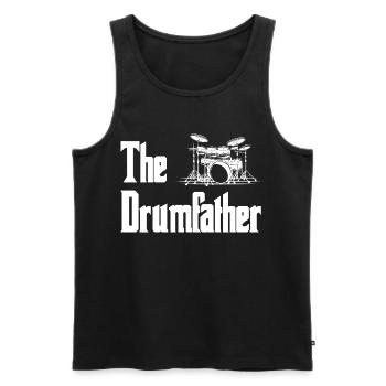 La silhouette de la batterie Drummacher - Débardeur bio Premium Homme - noir - Devant - AI Model Male 178 light (178cm)