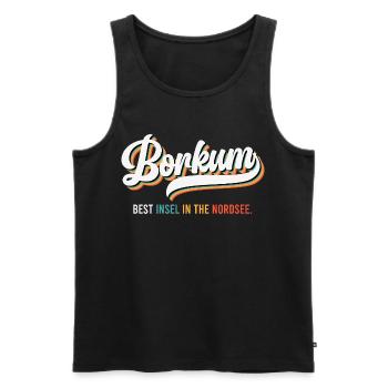 BORKUM BEST INSEL IN THE NORDSEE Fun - Men's Premium Organic Tank Top - black - Front - Michal (187cm)