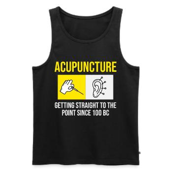 Acupuncture Getting Straight To The Point - Men's Premium Organic Tank Top - black - Front - AI Model Male 178 light (178cm)