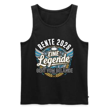 Rente 2026 Rentner Rentnerin Legende Ruhestand - Männer Premium Bio Tank Top - Schwarz - Vorne - AI Model Male 178 light (178cm)