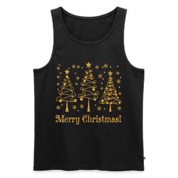 Christmas Tree Merry Christmas Tree Festive - Men's Premium Organic Tank Top - black - Front - AI Model Male 178 light (178cm)