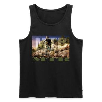 MTB - Men's Premium Organic Tank Top - black - Front - AI Model Male 178 light (178cm)
