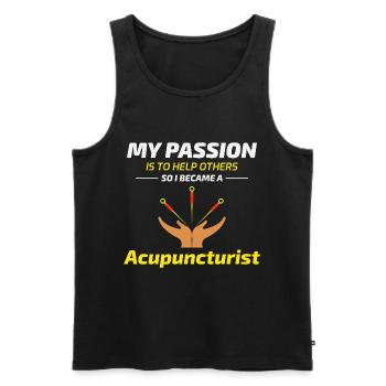 Licensed TCM Practitioner Expert Dedicated  - Men's Premium Organic Tank Top - black - Front - Michal (187cm)
