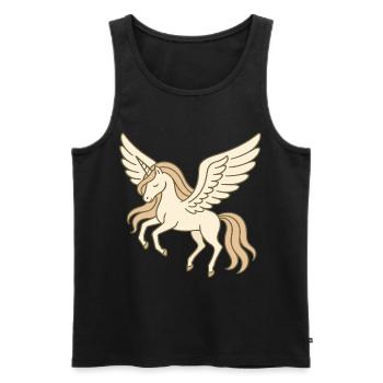 Licorne pégase pastel volante avec des ailes - Débardeur bio Premium Homme - noir - Devant - Michal (187cm)