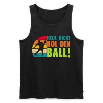 Jeu de padel NE HURLE PAS CHERCHER LE BALLON Drôle - Débardeur bio Premium Homme - noir - Devant - Michal (187cm)