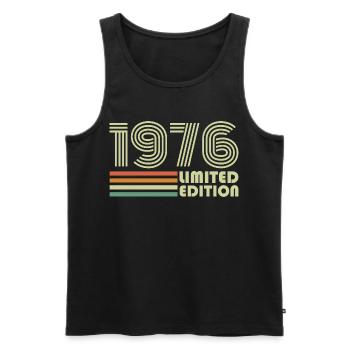 Jahrgang 1976 Retro 1976 Geburtstagsgeschenk - Männer Premium Bio Tank Top - Schwarz - Vorne - AI Model Male 178 light (178cm)