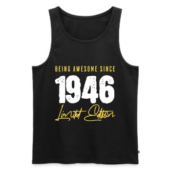 80. Geburtstag Jahrgang 1946 - Männer Premium Bio Tank Top - Schwarz - Vorne - Michal (187cm)
