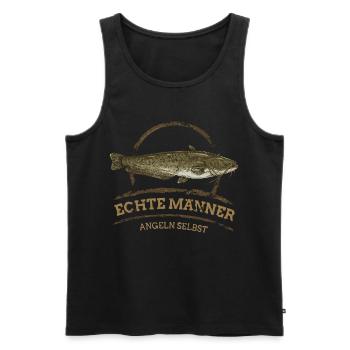 Echte Männer fangen Wels - Männer Premium Bio Tank Top - Schwarz - Vorne - Michal (187cm)