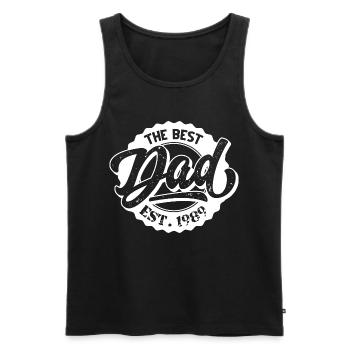 The Best Dad EST 1989 - Männer Premium Bio Tank Top - Schwarz - Vorne - AI Model Male 178 light (178cm)