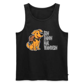 Dog Wanderer - Je randonne en montagne - Débardeur bio Premium Homme - noir - Devant - AI Model Male 178 light (178cm)
