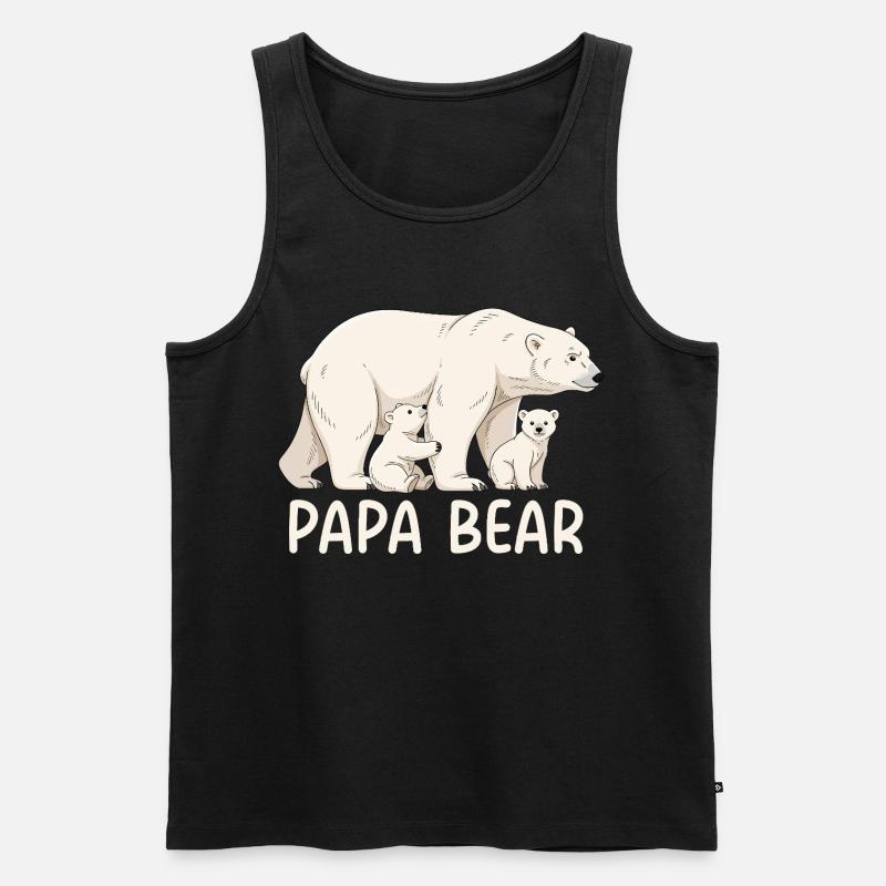 Papa Bear - Männer Premium Bio Tank Top - Schwarz