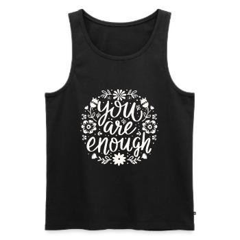 You are enough self love motivational affirmation - Men's Premium Organic Tank Top - black - Front - AI Model Male 178 light (178cm)