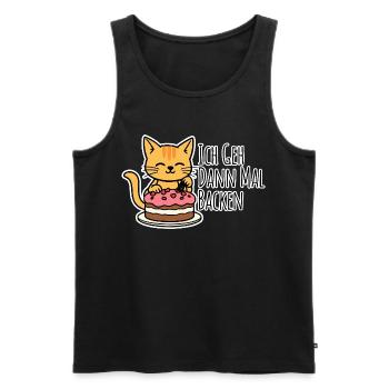 I'm going baking! The little cat bakes cakes! - Men's Premium Organic Tank Top - black - Front - AI Model Male 178 light (178cm)