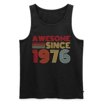 Jahrgang 1976 Retro 1976 Geburtstagsgeschenk - Männer Premium Bio Tank Top - Schwarz - Vorne - AI Model Male 178 light (178cm)