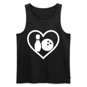 Heart Bowling Bowling Ball Sports Gift - Men's Premium Organic Tank Top - black - Front - AI Model Male 178 light (178cm)