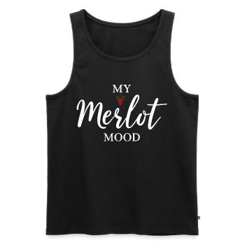 My Merlot Mood Wein Spruch für Genießer - Männer Premium Bio Tank Top - Schwarz - Vorne - Michal (187cm)