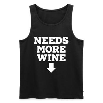 Needs More Merlot Wein Spruch für Genießer - Männer Premium Bio Tank Top - Schwarz - Vorne - AI Model Male 178 light (178cm)