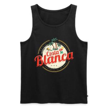 Costa Blanca Vintage Alicante Spain Souvenir - Men's Premium Organic Tank Top - black - Front - AI Model Male 178 light (178cm)