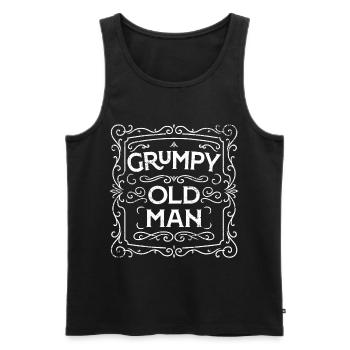 MÜRRISCHER ALTER MANN - Männer Premium Bio Tank Top - Schwarz - Vorne - AI Model Male 178 light (178cm)