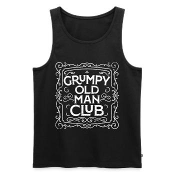 Grumpy Old Man Club - Männer Premium Bio Tank Top - Schwarz - Vorne - AI Model Male 178 light (178cm)