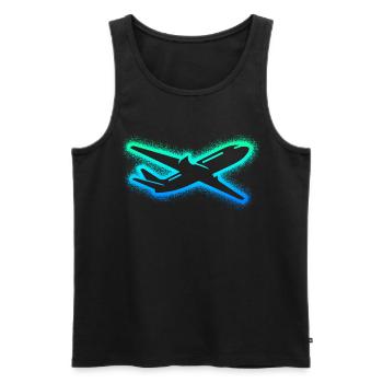 Flugzeug Flieger Kinder Herren Jungen Pilot - Männer Premium Bio Tank Top - Schwarz - Vorne - AI Model Male 178 light (178cm)