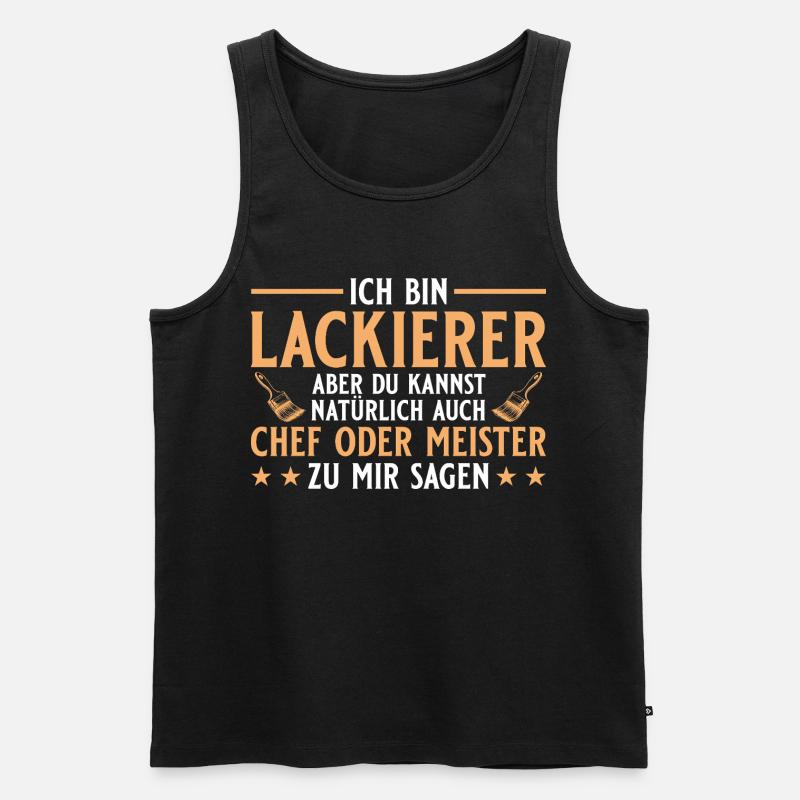 Maler Handwerker Chef oder Meister - Lackierer - Männer Premium Bio Tank Top - Schwarz