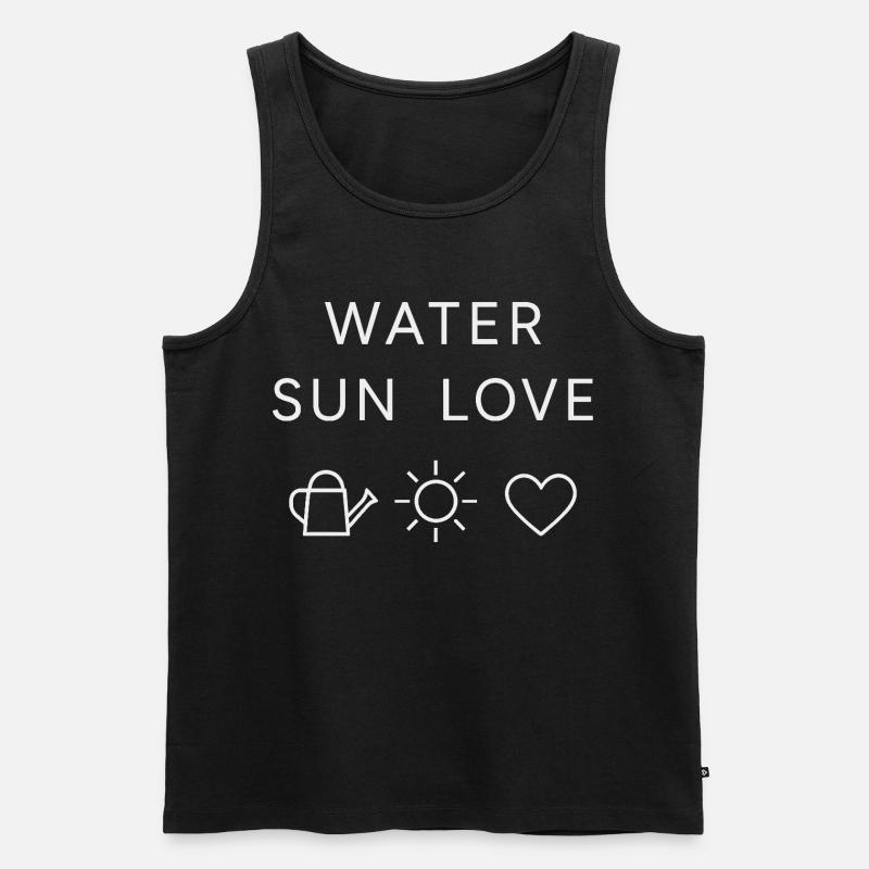 Wasser Sonne Liebe Statement - Männer Premium Bio Tank Top - Schwarz