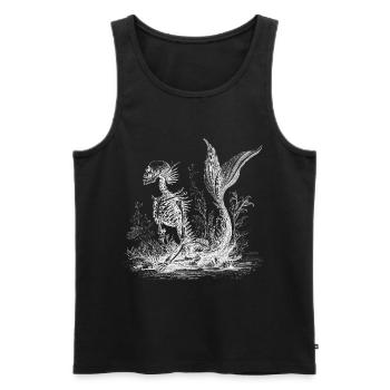 Skelett-Meerjungfrau – Mystisches Tiefsee Okkult  - Männer Premium Bio Tank Top - Schwarz - Vorne - AI Model Male 178 light (178cm)