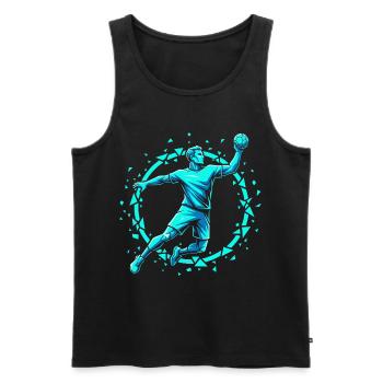Handball Leidenschaft Hitze Training Geschenk - Männer Premium Bio Tank Top - Schwarz - Vorne - Michal (187cm)