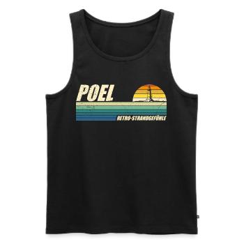 Ostsee RETRO STRANDGEFÜHLE POEL Souvenier Lustig - Männer Premium Bio Tank Top - Schwarz - Vorne - AI Model Male 178 light (178cm)